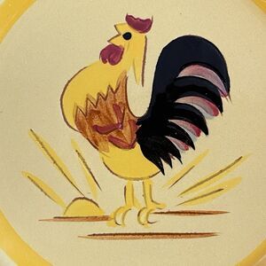 2 Vintage Rooster Wall Hanging Plates By Stangl Pottery Hand Painted ~6”